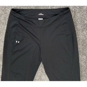 Under Armour Womens Black Elastic Waist Wide Leg Lounge Workout Pants Stretch L